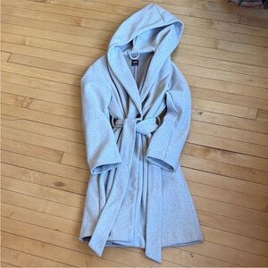 Zara Beige Hooded Wrap Coat
